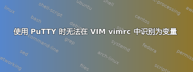 使用 PuTTY 时无法在 VIM vimrc 中识别为变量