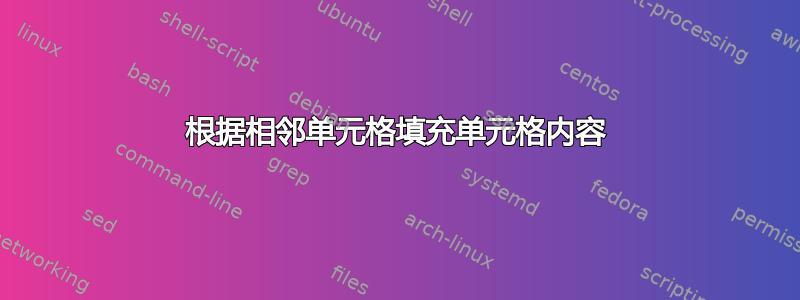 根据相邻单元格填充单元格内容