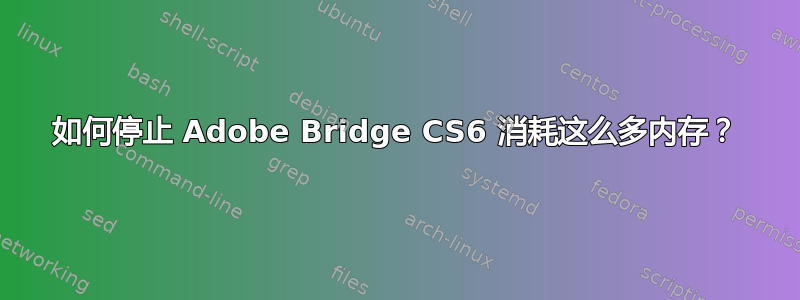 如何停止 Adob​​e Bridge CS6 消耗这么多内存？