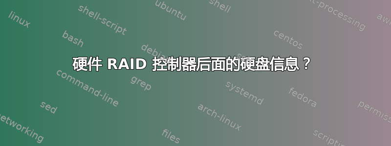 硬件 RAID 控制器后面的硬盘信息？