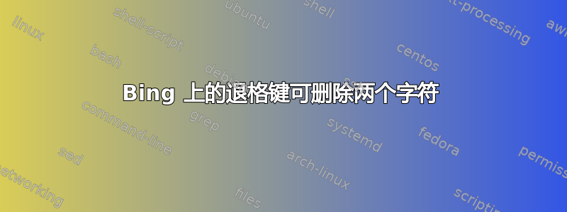 Bing 上的退格键可删除两个字符