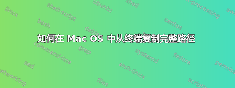 如何在 Mac OS 中从终端复制完整路径