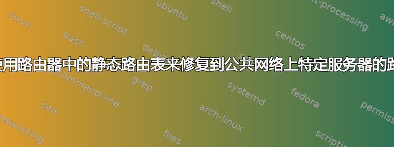 我可以使用路由器中的静态路由表来修复到公共网络上特定服务器的路径吗？