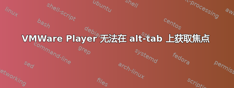 VMWare Player 无法在 alt-tab 上获取焦点