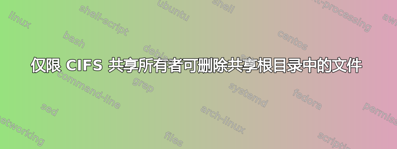 仅限 CIFS 共享所有者可删除共享根目录中的文件