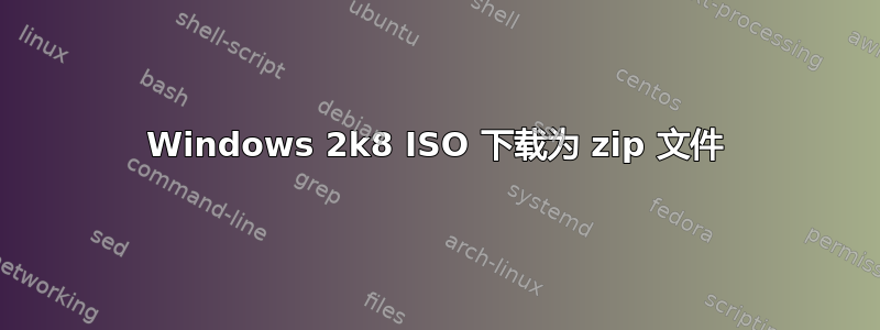 Windows 2k8 ISO 下载为 zip 文件