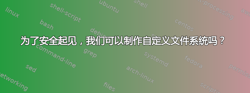 为了安全起见，我们可以制作自定义文件系统吗？