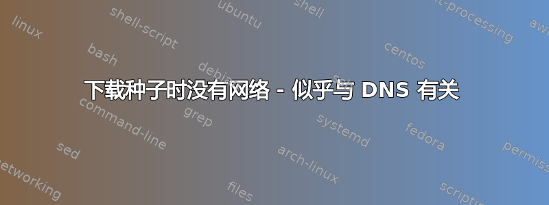 下载种子时没有网络 - 似乎与 DNS 有关