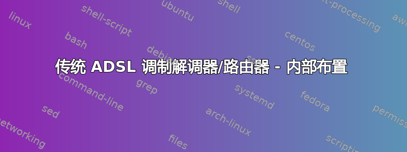 传统 ADSL 调制解调器/路由器 - 内部布置