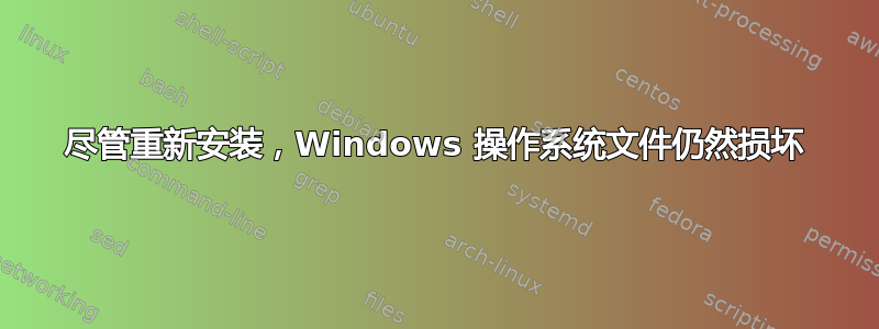 尽管重新安装，Windows 操作系统文件仍然损坏