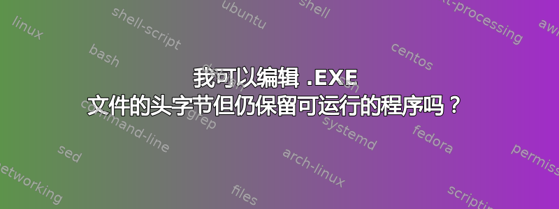 我可以编辑 .EXE 文件的头字节但仍保留可运行的程序吗？