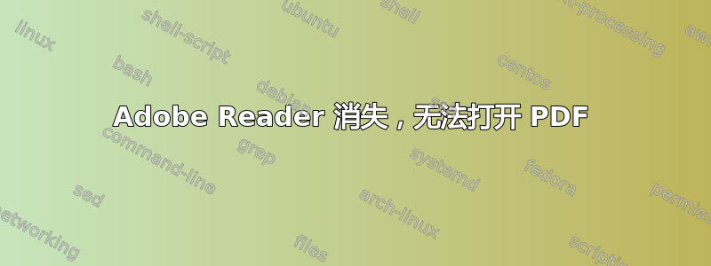 Adobe Reader 消失，无法打开 PDF