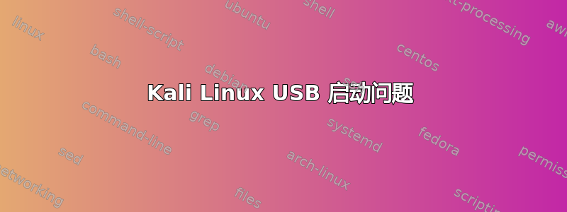 Kali Linux USB 启动问题