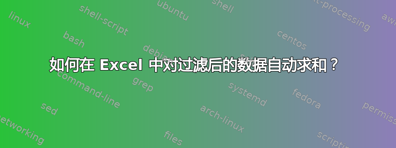 如何在 Excel 中对过滤后的数据自动求和？