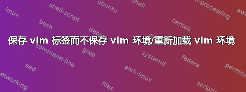 保存 vim 标签而不保存 vim 环境/重新加载 vim 环境