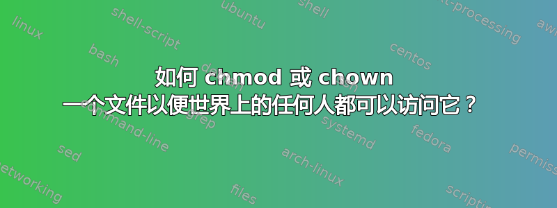 如何 chmod 或 chown 一个文件以便世界上的任何人都可以访问它？ 