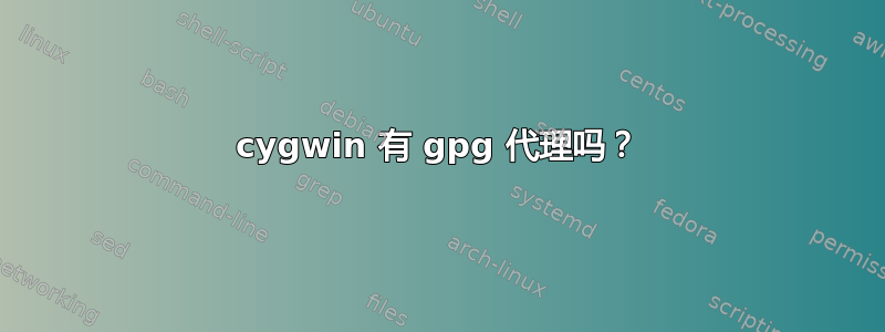 cygwin 有 gpg 代理吗？