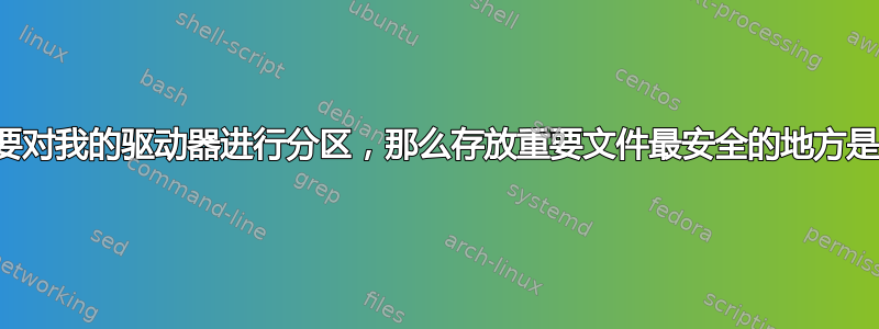 如果我要对我的驱动器进行分区，那么存放重要文件最安全的地方是哪里？