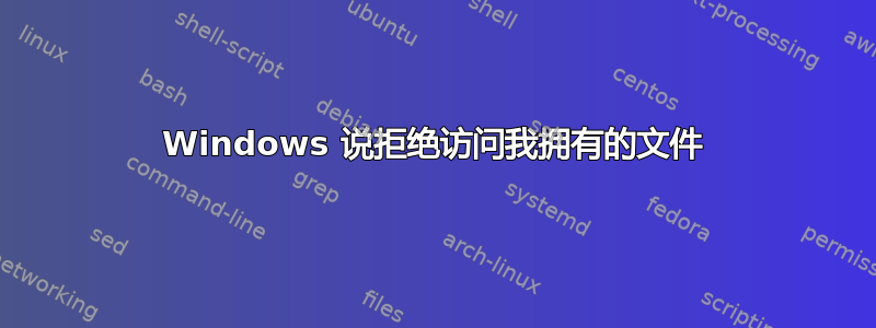 Windows 说拒绝访问我拥有的文件