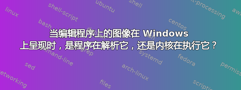 当编辑程序上的图像在 Windows 上呈现时，是程序在解析它，还是内核在执行它？