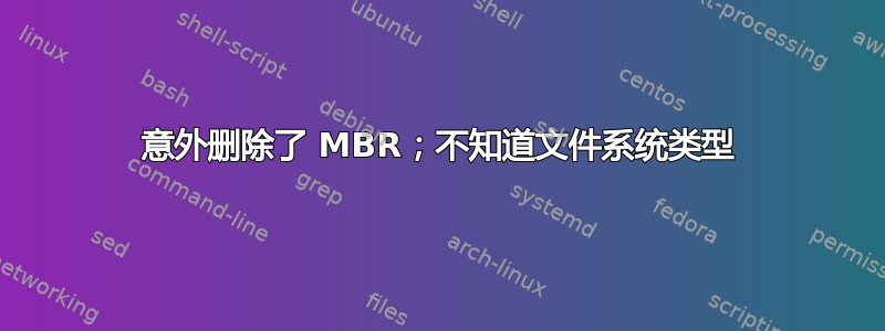 意外删除了 MBR；不知道文件系统类型
