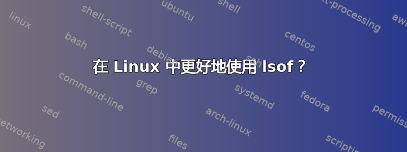 在 Linux 中更好地使用 lsof？