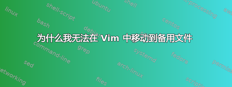 为什么我无法在 Vim 中移动到备用文件