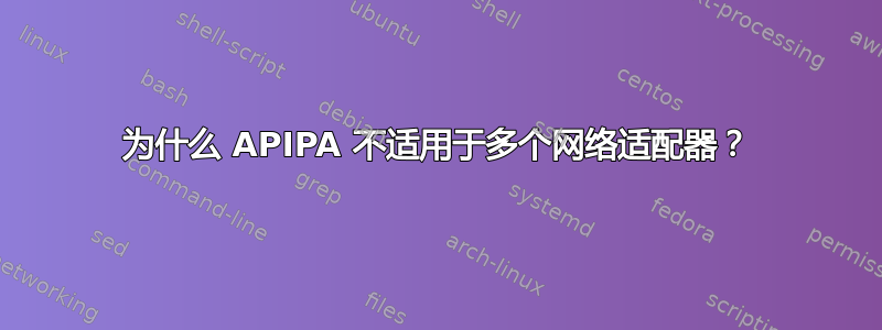 为什么 APIPA 不适用于多个网络适配器？