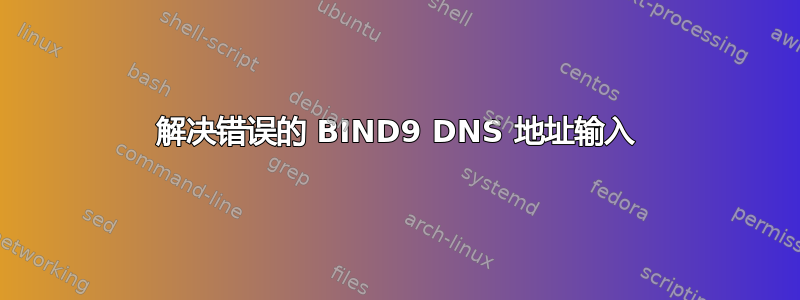 解决错误的 BIND9 DNS 地址输入