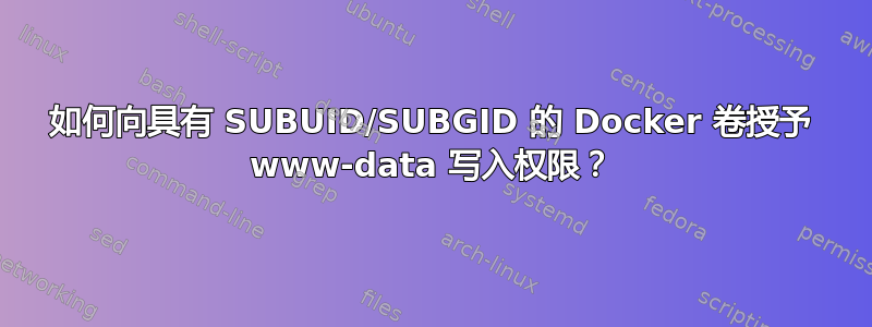 如何向具有 SUBUID/SUBGID 的 Docker 卷授予 www-data 写入权限？