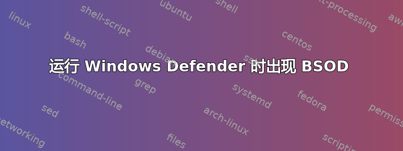 运行 Windows Defender 时出现 BSOD