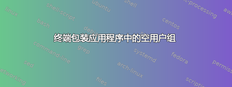 终端包装应用程序中的空用户组