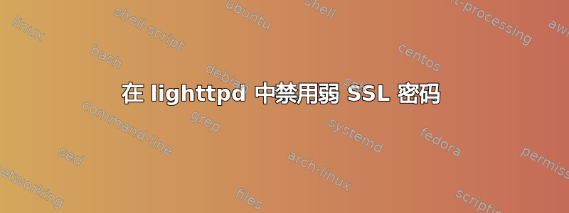 在 lighttpd 中禁用弱 SSL 密码