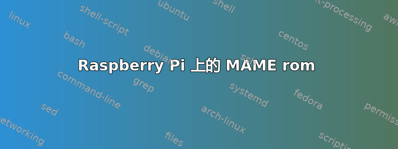 Raspberry Pi 上的 MAME rom