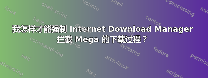 我怎样才能强制 Internet Download Manager 拦截 Mega 的下载过程？