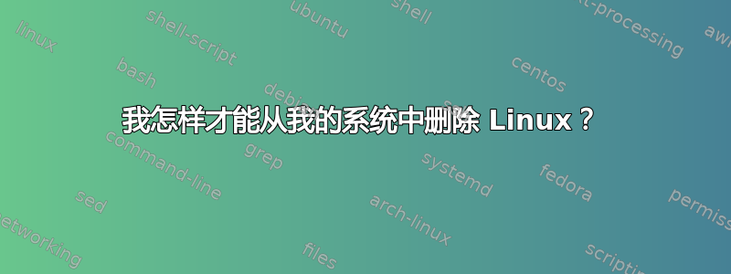 我怎样才能从我的系统中删除 Linux？