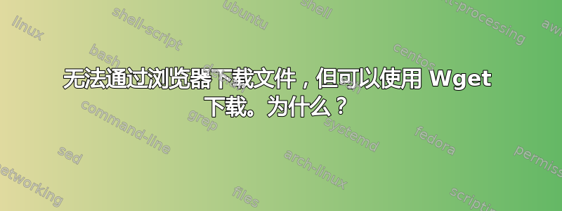 无法通过浏览器下载文件，但可以使用 Wget 下载。为什么？