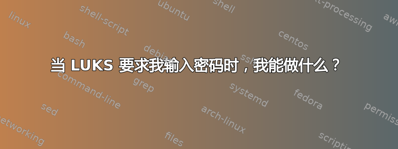 当 LUKS 要求我输入密码时，我能做什么？