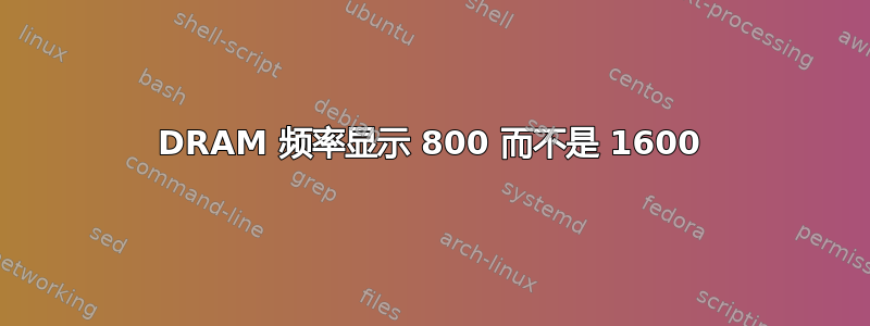 DRAM 频率显示 800 而不是 1600