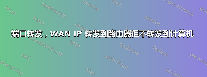 端口转发，WAN IP 转发到路由器但不转发到计算机