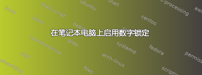 在笔记本电脑上启用数字锁定