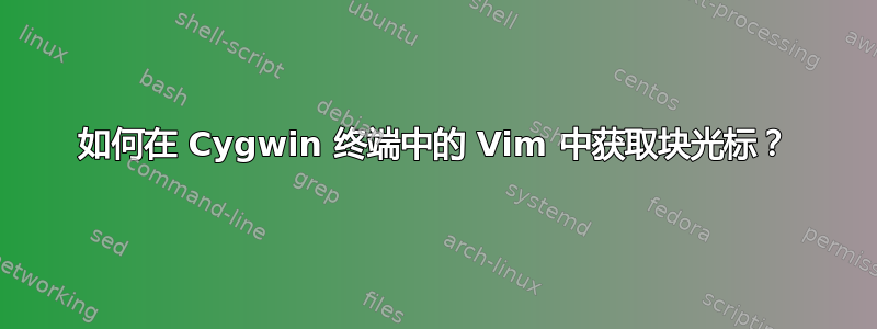 如何在 Cygwin 终端中的 Vim 中获取块光标？