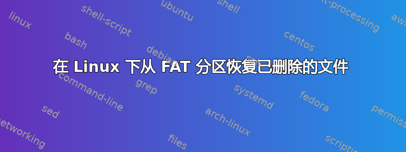 在 Linux 下从 FAT 分区恢复已删除的文件