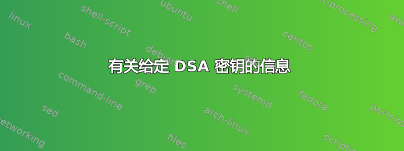 有关给定 DSA 密钥的信息