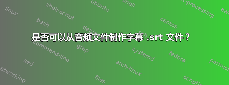 是否可以从音频文件制作字幕 .srt 文件？ 