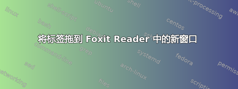 将标签拖到 Foxit Reader 中的新窗口