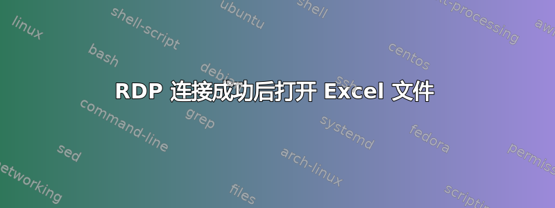 RDP 连接成功后打开 Excel 文件