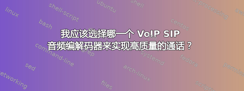 我应该选择哪一个 VoIP SIP 音频编解码器来实现高质量的通话？