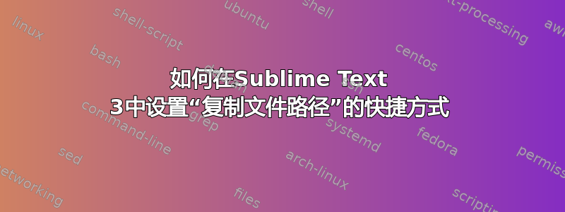 如何在Sublime Text 3中设置“复制文件路径”的快捷方式