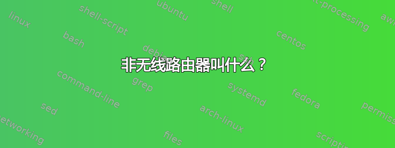 非无线路由器叫什么？